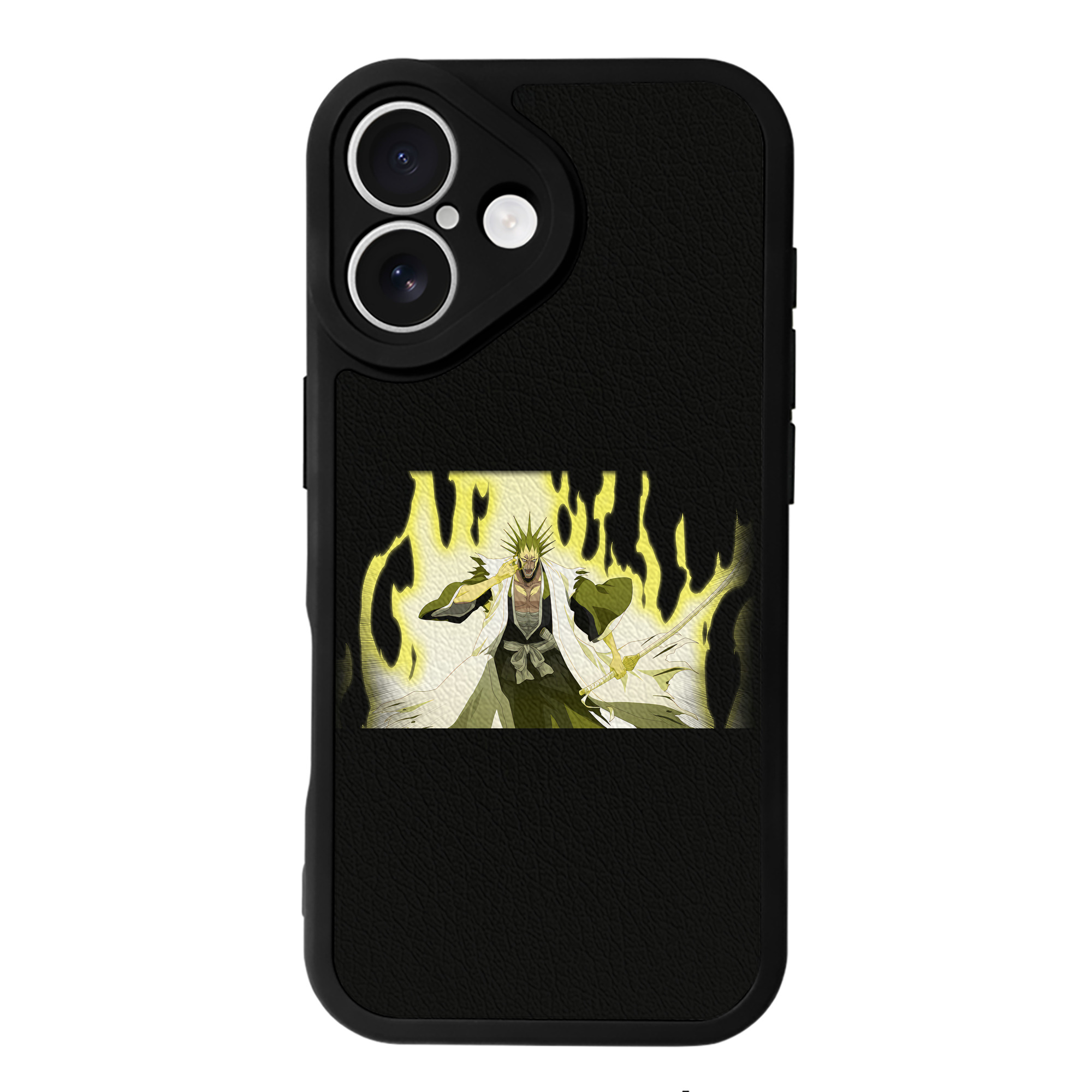 （画像用） ブリーチ ざらき けんぱち BLEACH Zaraki Kenpachi 【iPhone 16シリーズ対応】シリコンスマホケース（レザー調） 材質：シリコン